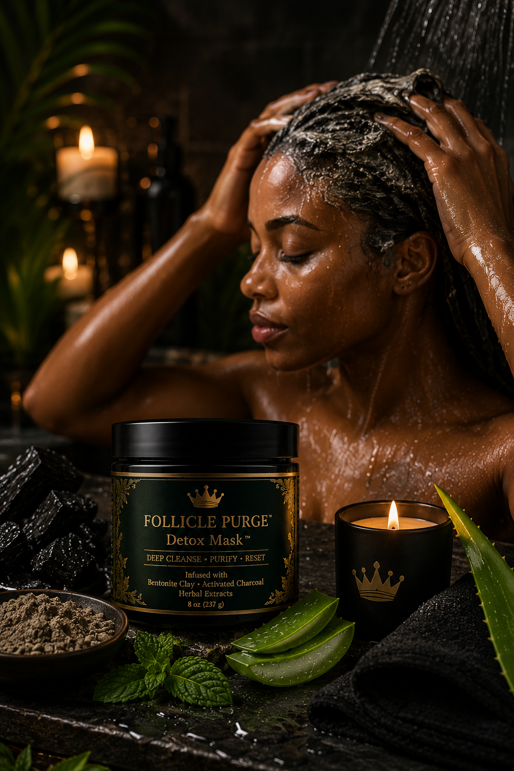 Black Lavish Shampoo™ | Herbal Scalp Detox & Hair Growth Shampoo with Rosemary & Black Soap