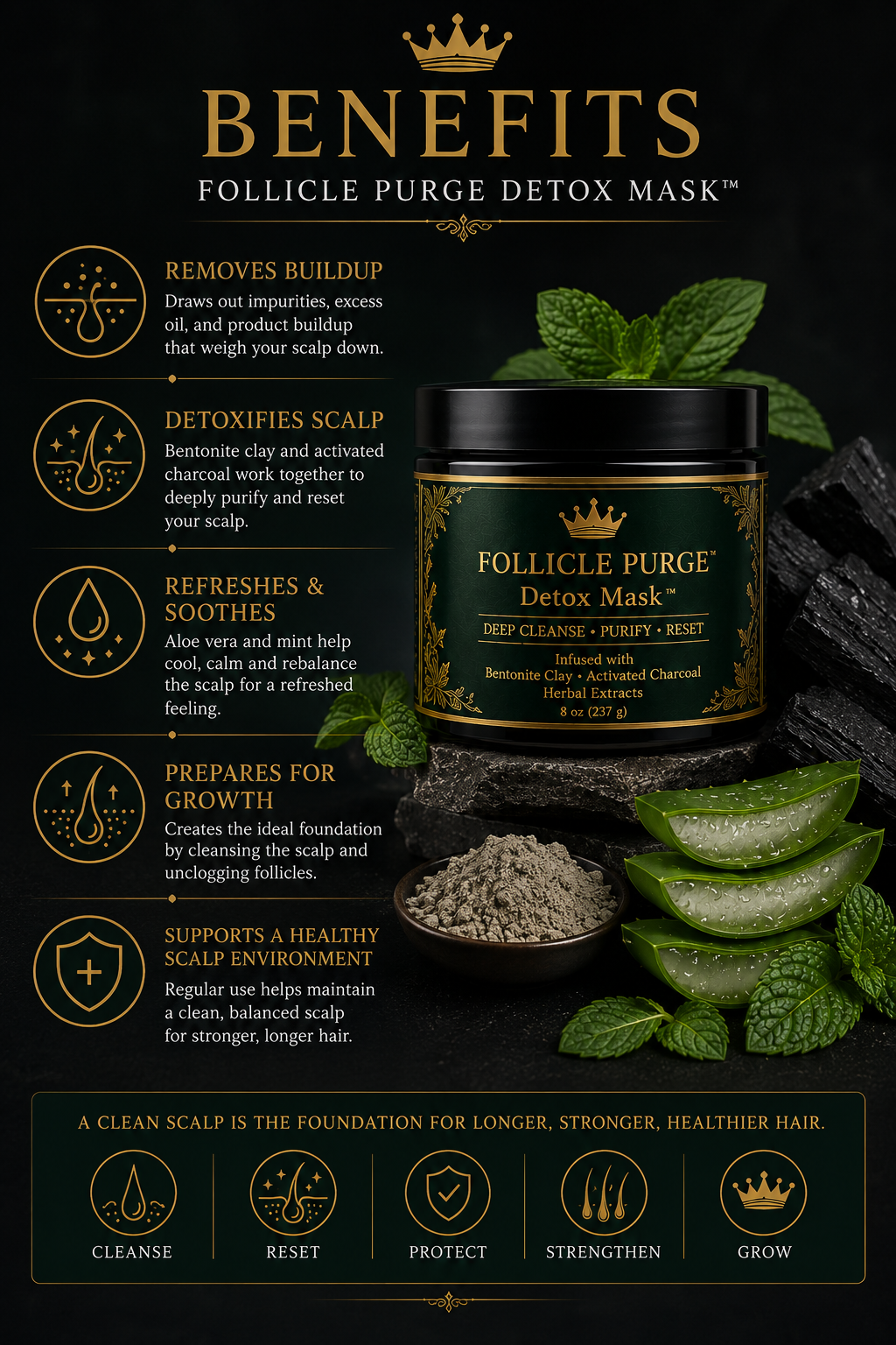 Follicle Purge Detox Mask™ | Herbal Scalp Detox Treatment for Buildup, Itching & Hair Growth