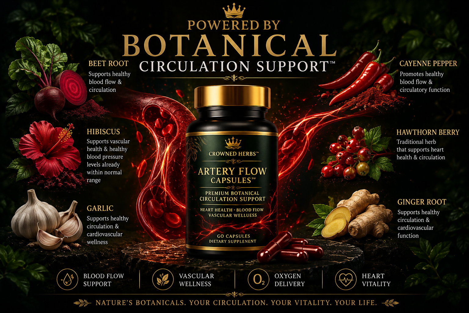 Artery Flow Capsules™ | Herbal Blood Flow, Vascular Cleanse & Circulation Support