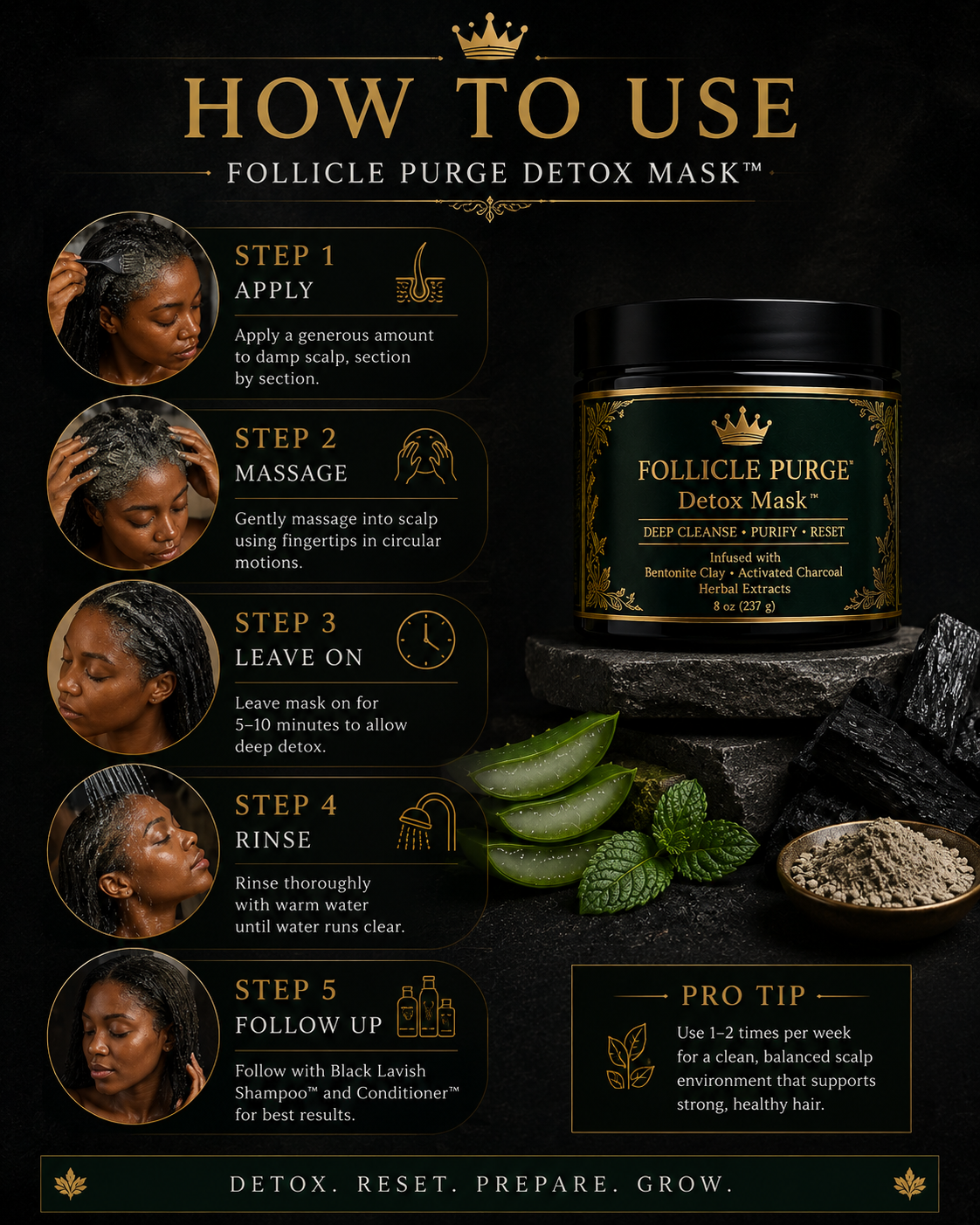Follicle Purge Detox Mask™ | Herbal Scalp Detox Treatment for Buildup, Itching & Hair Growth