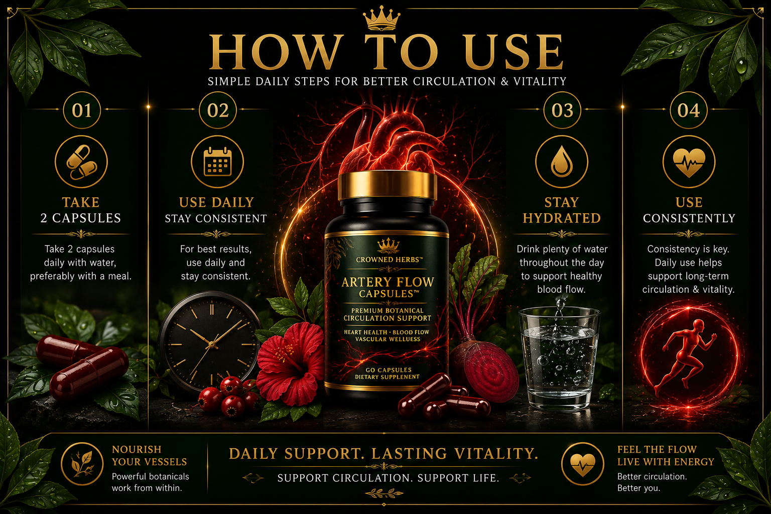 Artery Flow Capsules™ | Herbal Blood Flow, Vascular Cleanse & Circulation Support