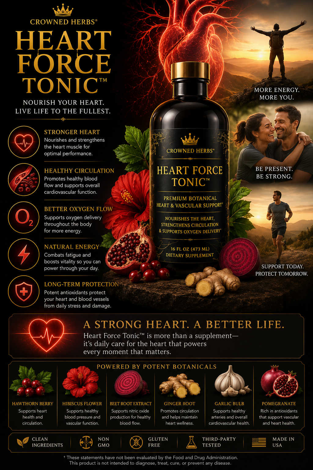 Heart Force Tonic™ | Herbal Heart Strength, Vitality & Circulation Support Tonic