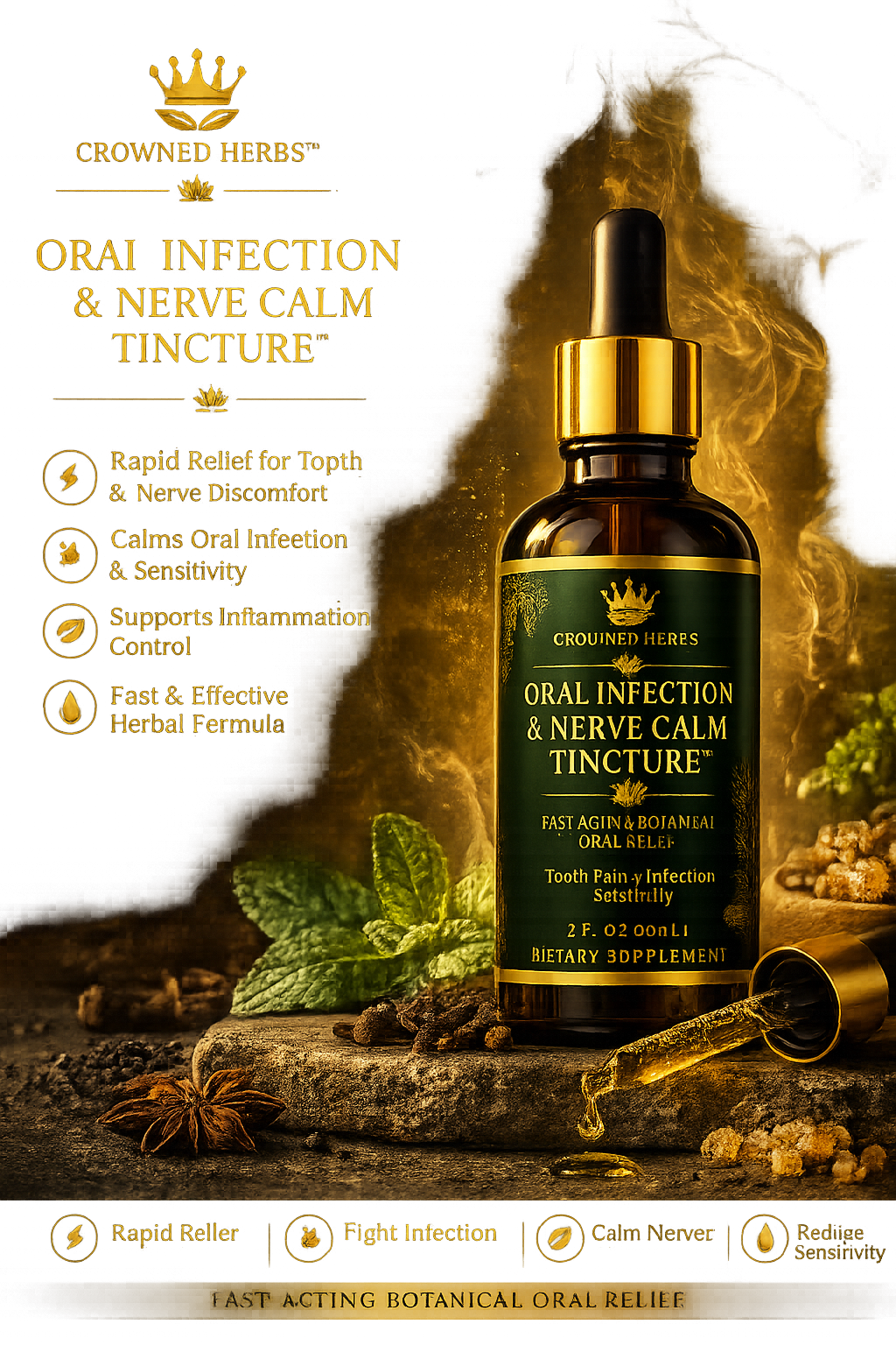 Deep Oral Nerve & Gum Support Tincture™ | Herbal Oral Nerve & Gum Wellness Formula