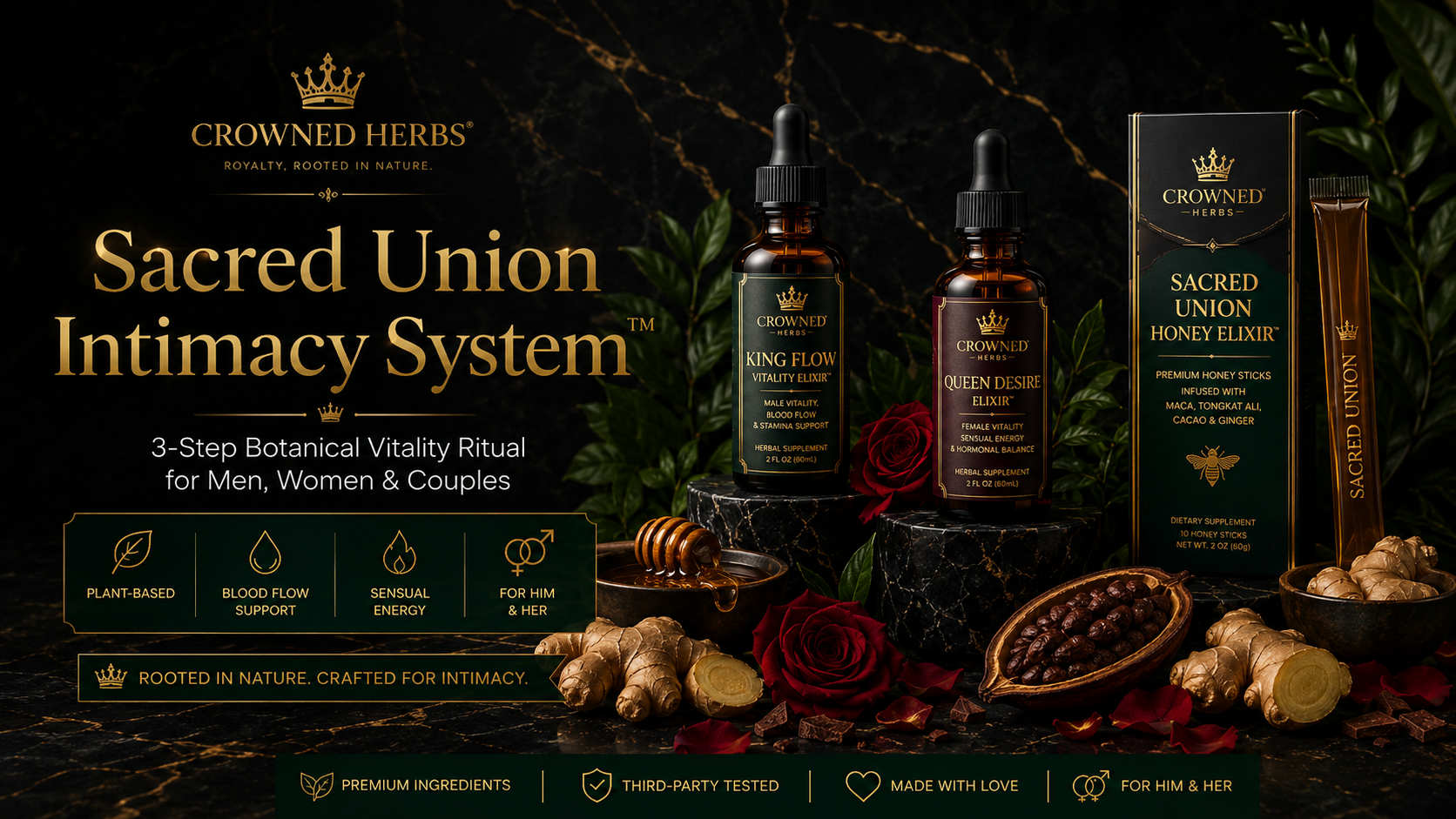 Sacred Union Intimacy System™ | 3-Step Botanical Vitality Ritual for Men, Women & Couples
