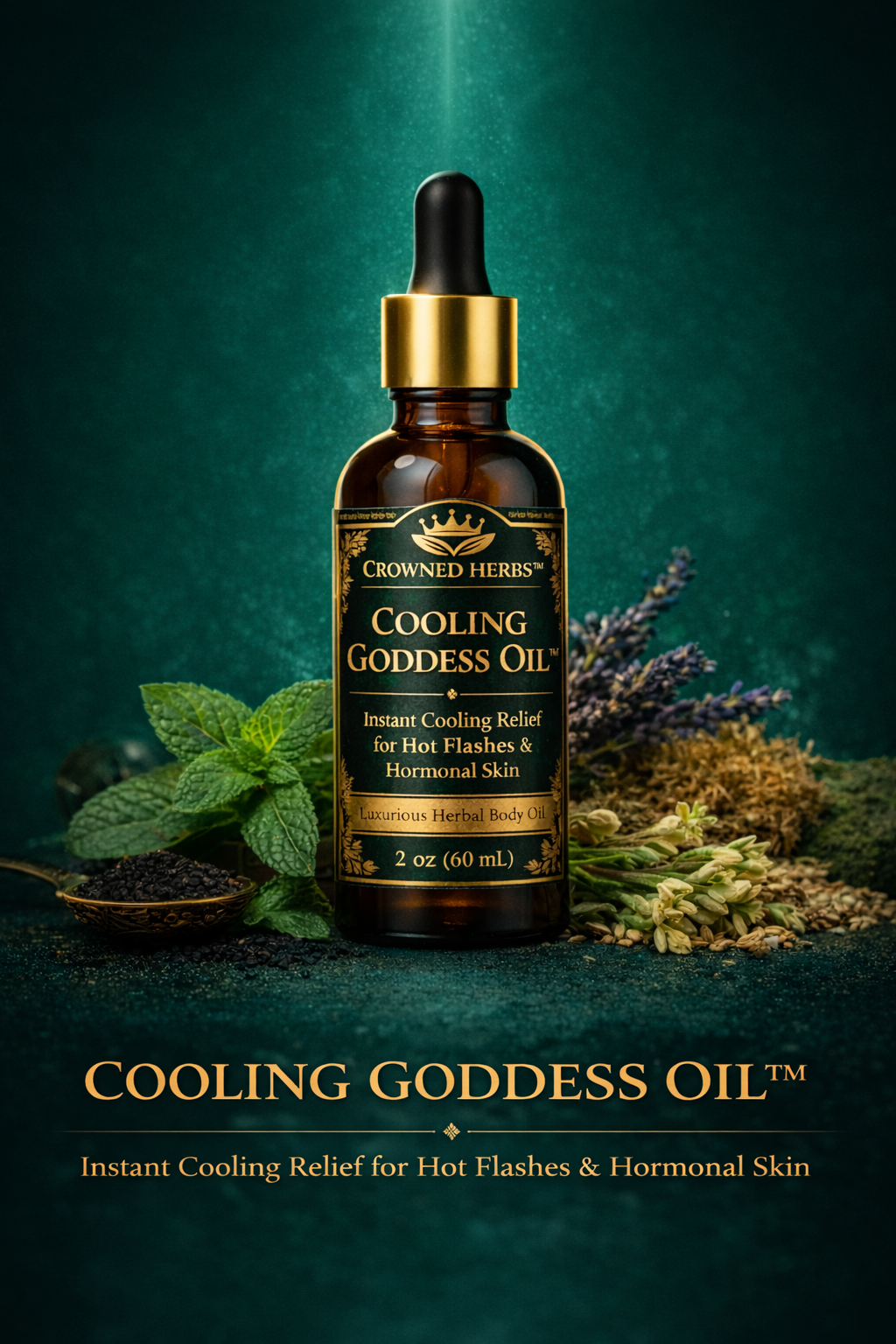 Hot Flash Cooling Relief Oil™ | Herbal Cooling Oil for Hot Flashes, Night Sweats & Menopause Relief