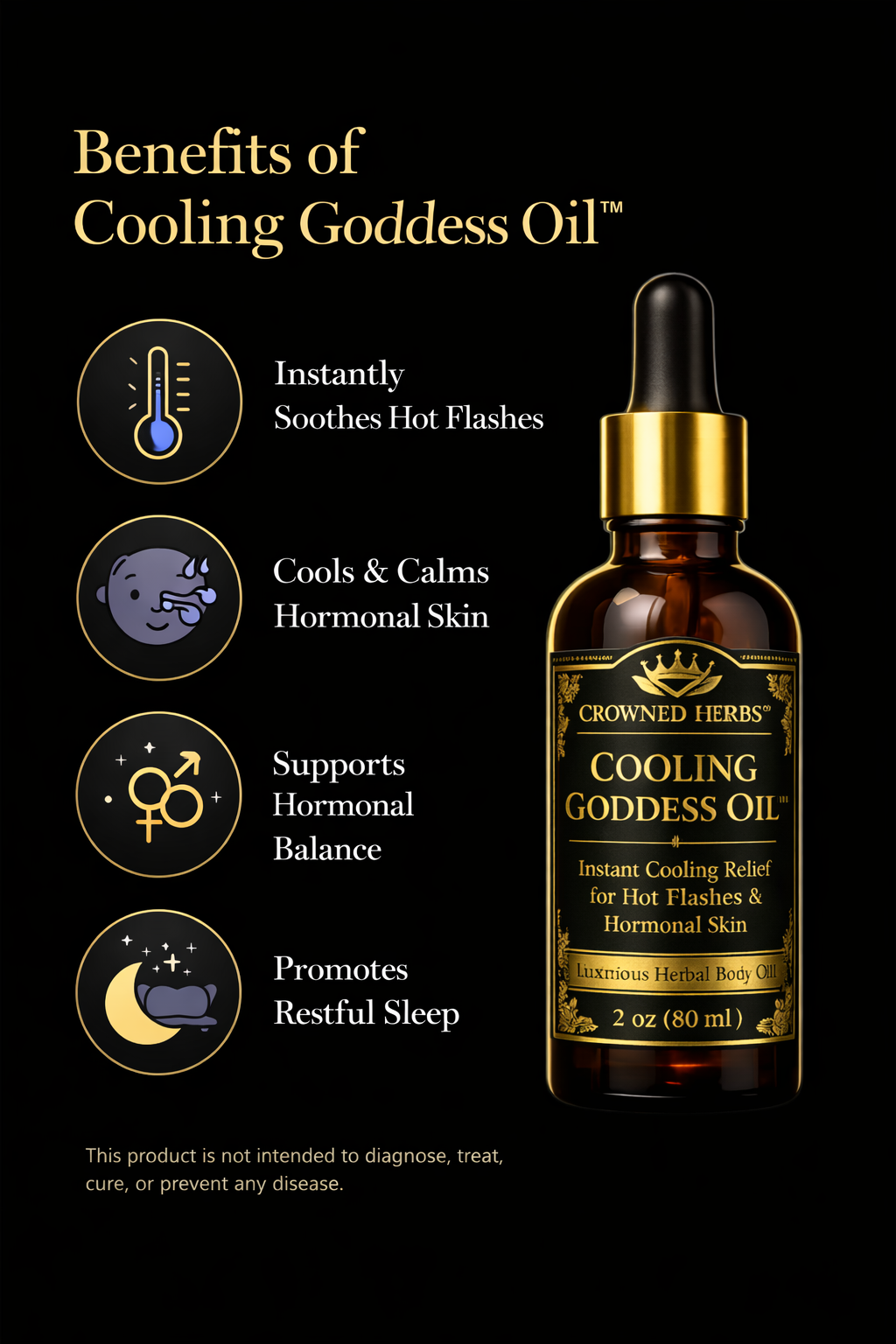 Hot Flash Cooling Relief Oil™ | Herbal Cooling Oil for Hot Flashes, Night Sweats & Menopause Relief