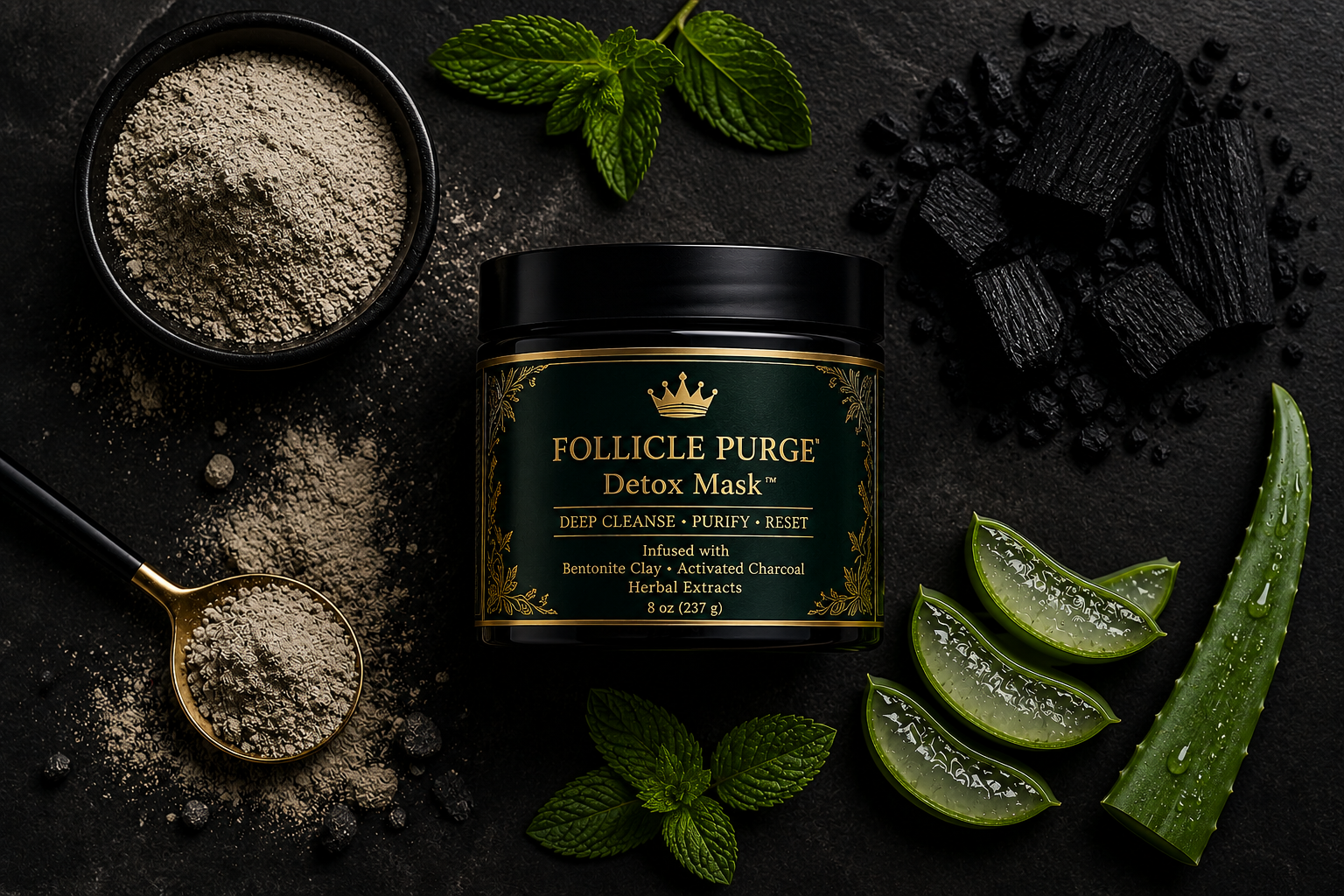 Follicle Purge Detox Mask™ | Herbal Scalp Detox Treatment for Buildup, Itching & Hair Growth