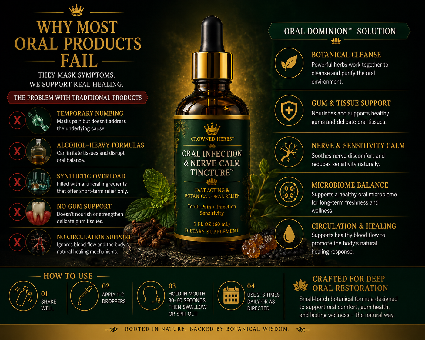 Deep Oral Nerve & Gum Support Tincture™ | Herbal Oral Nerve & Gum Wellness Formula