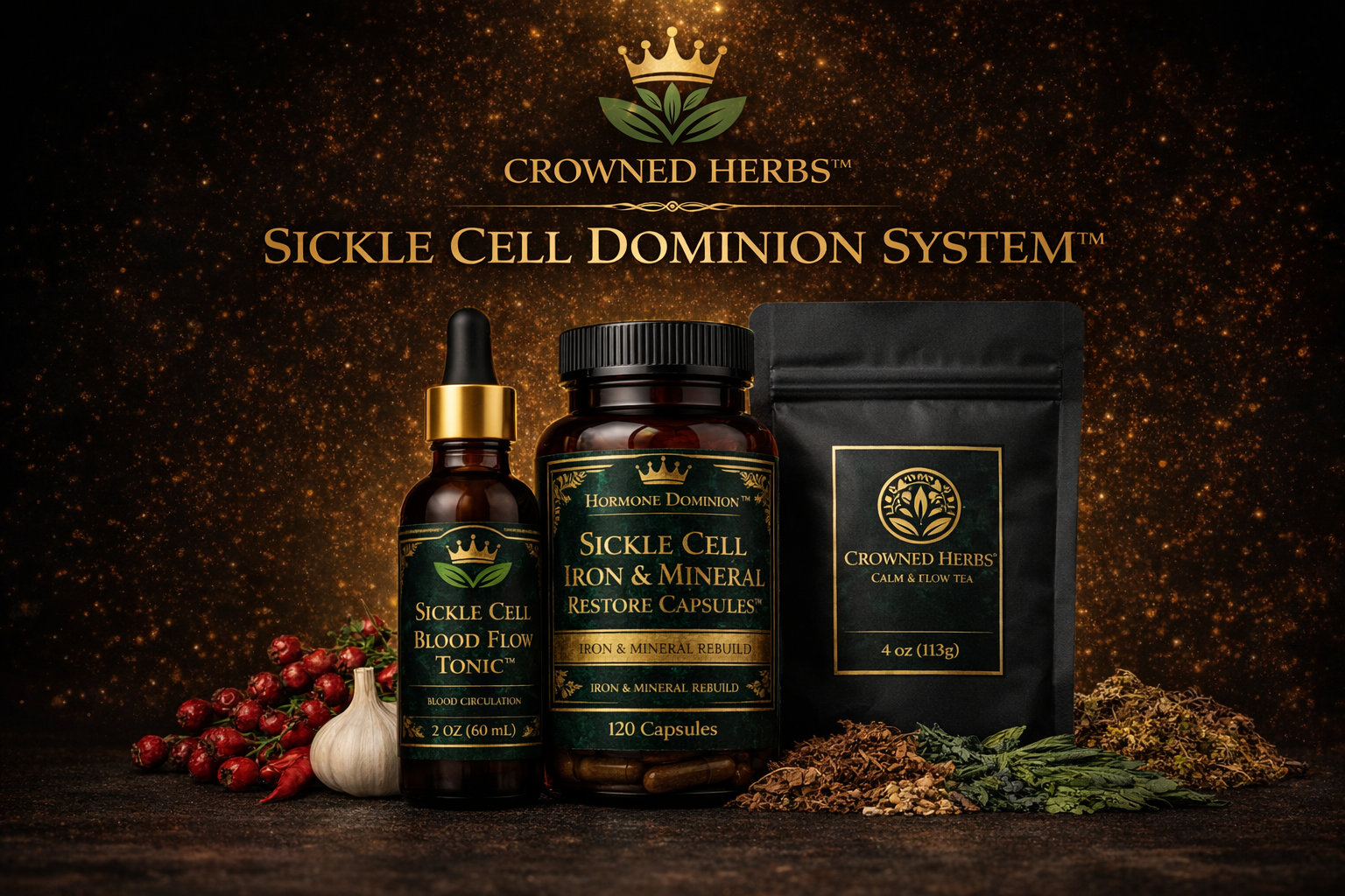 Sickle Cell Dominion System™ | Complete 3-Part Herbal Blood Support Protocol