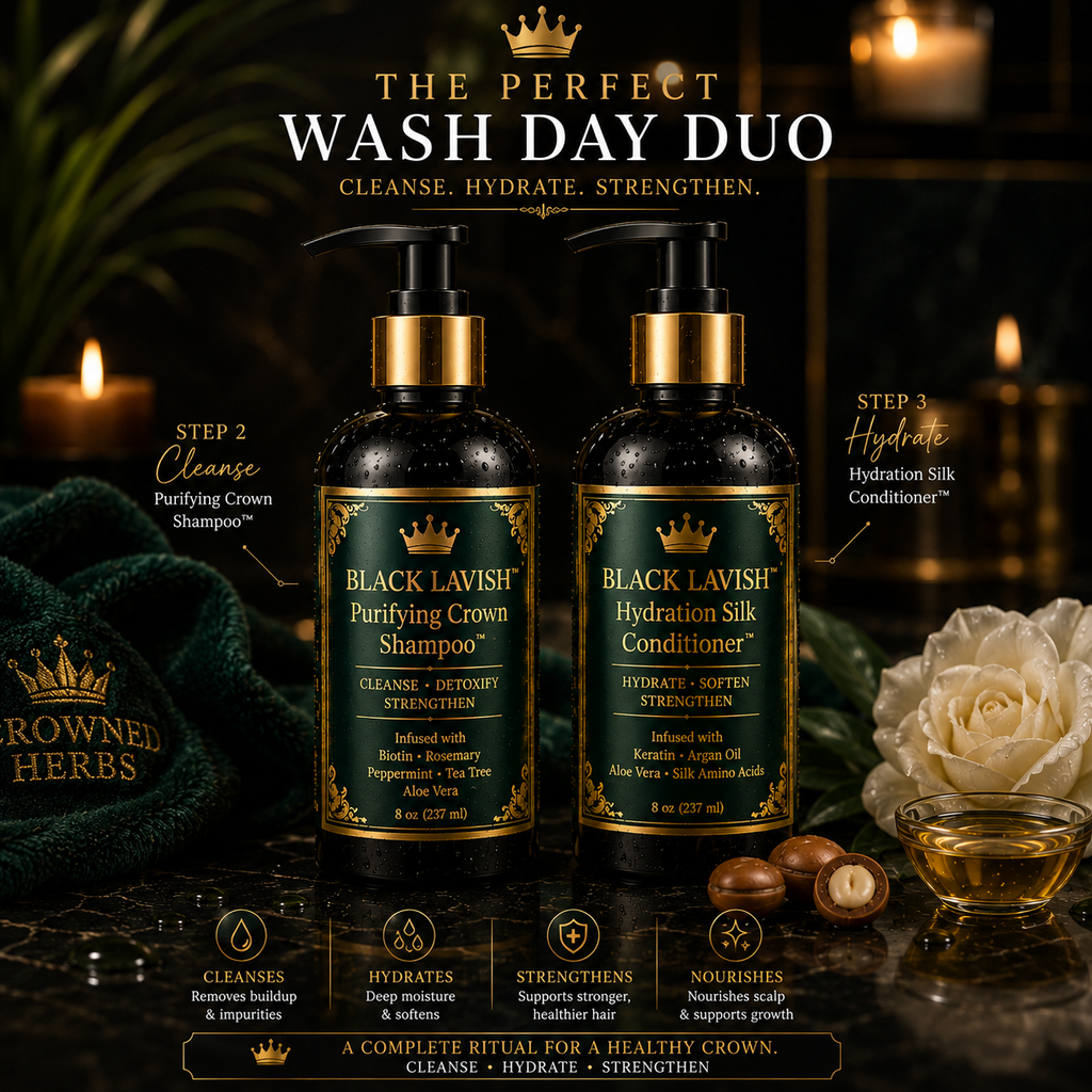 Black Lavish Hydration Silk™ | Deep Moisture Herbal Conditioner for Dry, Thinning & Damaged Hair