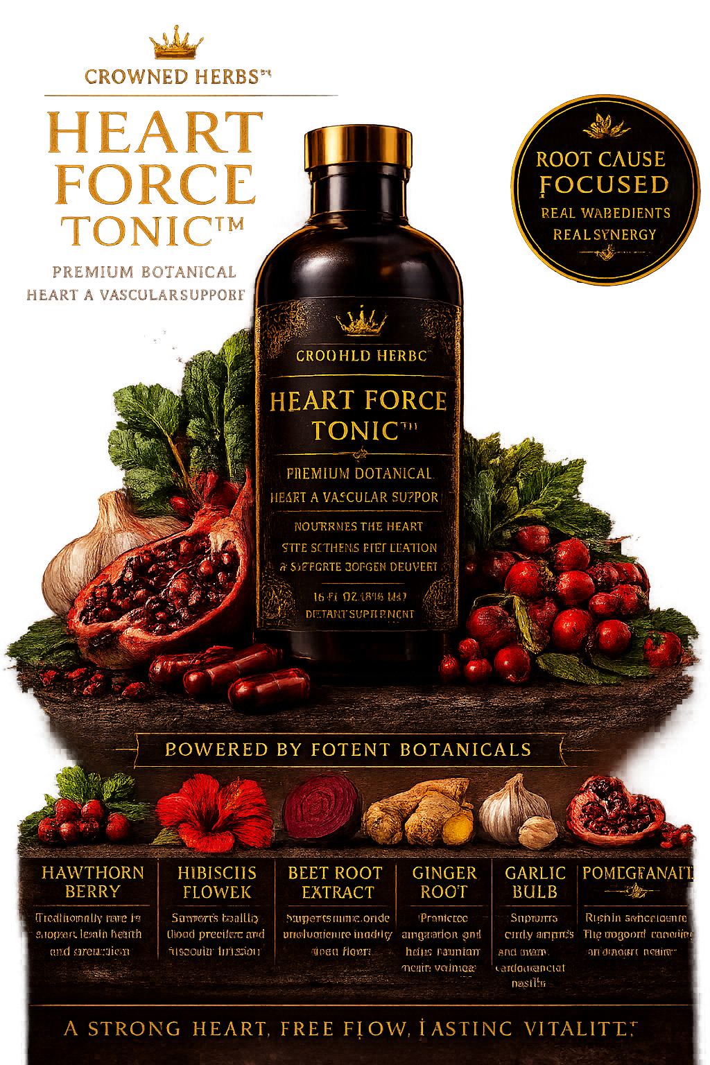 Heart Force Tonic™ | Herbal Heart Strength, Vitality & Circulation Support Tonic