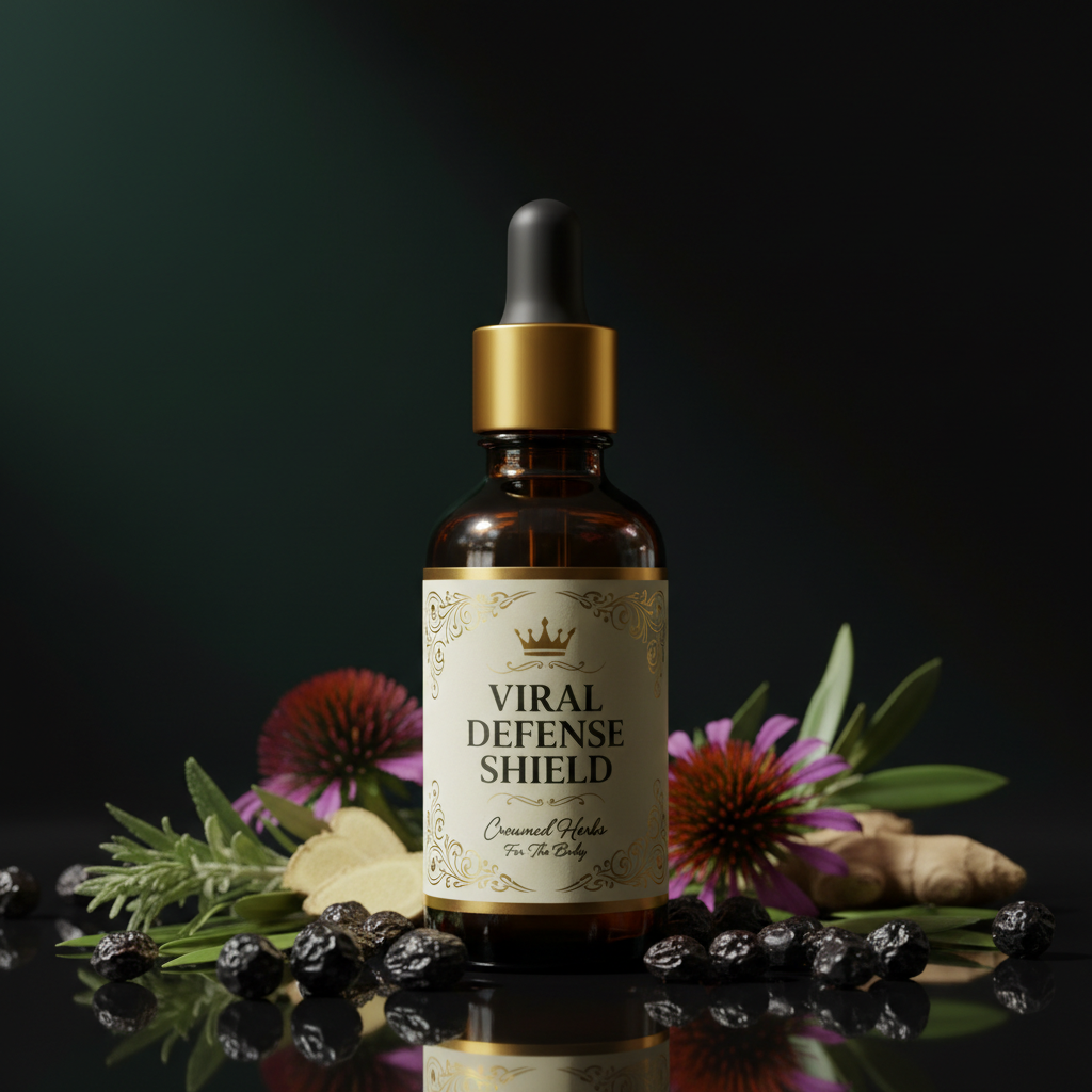 Viral Defense Shield antiviral herbal tincture by Crowned Herbs For The Body